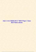 AQA A-level BIOLOGY 7402/3 Paper 3 June 2023 Mark Scheme