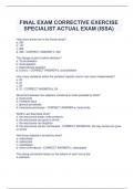 FINAL EXAM CORRECTIVE EXERCISE  SPECIALIST ACTUAL EXAM (ISSA)