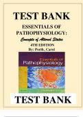 ESSENTIALS OF PATHOPHYSIOLOGY- Concepts of Altered States 4TH EDITION By Porth, Carol TEST BANK ISBN- 9781451190809 Subject- Medical, Pathophysiology
