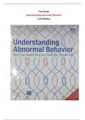 Understanding Abnormal Behavior 11th Edition Test Bank By David Sue, Derald Wing Sue, Stanley Sue, Diane Sue | All Chapters, Latest - 2024|