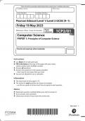 GCSE EDEXCEL May 2023 Computer Science Paper 1 Including Mark Scheme
