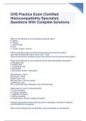 CHS Practice Exam (Certified Histocompatibility Specialist) Questions With Complete Solutions
