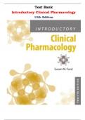  Introductory Clinical Pharmacology 12th Edition Test Bank By Susan M Ford | Chapter 1 – 54, Latest-2024|