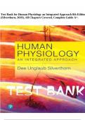 Test Bank for Human Physiology an Integrated Approach 8th Edition (Silverthorn, 2019), All Chapters Covered, Complete Guide A+.