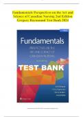Fundamentals Perspectives on the Art and Science of Canadian Nursing 2nd Edition Gregory Raymound Test Bank 2024