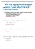 NR302 Final Comprehensive Exam Questions and Answers / NR 302 Final Exam Latest 2023-2024  Chamberlain College of Nursing |100% Correct QUESTIONS & ANSWERS|  1.	Which assessment by the nurse most likely indicates that a patient is having difficulty breath