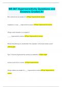 NR 507 Hypersensitivity Questions and Answers Graded A+