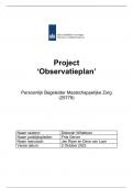 Project observatieplan Persoonlijk begeleider maatschappelijke zorg mbo4