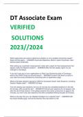UPDATED DT Associate Exam VERIFIED SOLUTIONS 2023//2024