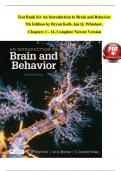 An Introduction to Brain and Behavior, 7th Edition TEST BANK by Bryan Kolb, Ian Q. Whishaw, Verified Chapters 1 - 16, Complete Newest Version