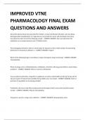 IMPROVED VTNE PHARMACOLOGY FINAL EXAM QUESTIONS AND ANSWERS 