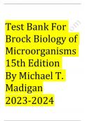 Test bank brock biology of microorganisms 15th edition madigan Latest update 2023-2024