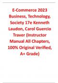 Instructor Manual For E-Commerce 2023 Business, Technology, Society 17th Edition By Kenneth Laudon, Carol Guercio Traver (Instructor Manual All Chapters, 100% Original Verified, A+ Grade)