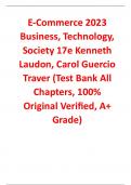 Test Bank For E-Commerce 2023 Business, Technology, Society 17th Edition By Kenneth Laudon, Carol Guercio Traver (All Chapters, 100% Original Verified, A+ Grade)