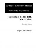 Instructor Manual For Economics Today The Macro View 20th Edition By Roger LeRoy Miller (All Chapters, 100% Original Verified, A+ Grade)