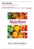 Test Bank for Nutrition: Concepts and Controversies, 16th Edition, Frances Sizer, Ellie Whitney, Leonard Piché, ISBN-10: 0357727614, ISBN- 13: 0357727614