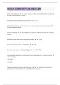 hosa behavioral health|297 Exam Study Questions with 100% Correct Answers | Verified|45 Pages