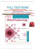 FULL TEST BANK  FOR ROACHS INTRODUCTORY CLINICAL PHARMACOLOGY 11TH EDITION, BY Susan M Ford Questions With 100% Verified Answers Graded A+.   
