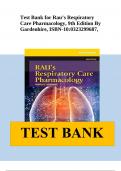 Test Bank for Rau’s Respiratory Care Pharmacology, 9th Edition By Gardenhire, ISBN-10:0323299687 Complete All Chapters 2024
