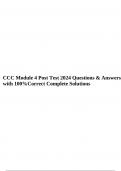 CCC Module 4 Post Test 2024 Questions & Answers with 100%Correct Complete Solutions.