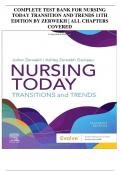 COMPLETE TEST BANK FOR NURSING TODAY TRANSITION AND TRENDS 11TH EDITION BY ZERWEKH | ALL CHAPTERS COVERED