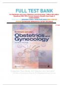 FULL TEST BANK For Beckmann and Ling's Obstetrics and Gynecology / Edition 8th edition Questions With 100% Correct Answers (Answer Key) Grade A  (Latest Update).