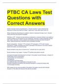 PTBC CA Laws Test Questions and Answers All Correct