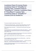 Louisiana Class D License Exam, Louisiana Class D "Chauffeur's" License Test, Louisiana Class D "Chauffeur's" License, Louisiana Class D "Chauffeur's" License Test, Louisiana Class D "Chauffeur's" License (Q & A) Graded
