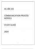 AS.180.101 COMMUNICATION PROCESS MODELS STUDY GUIDE 2024