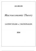 AS.180.101 MACROECONOMIC THEORY STUDY GUIDE 2024
