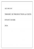AS.180.101 THEORY OF PRODUCTION & COSTS STUDY GUIDE 2024