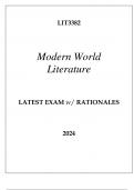 LIT3382 MODERN WORLD LITERATURE LATEST EXAM WITH RATIONALES 2024.p
