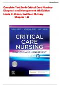 Test bank for Critical Care Nursing: Diagnosis and Management 9th Edition by Linda D. Urden; Kathleen M. Stacy; Mary E. Lough 9780323642958 Chapter 1-41 Complete Guide