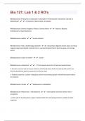 Bio 121: Lab 1 & 2 RO's 63 Exam Questions And Answers