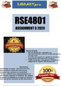 RSE4801 Assignment 6 2024 (DETAILED ANSWERS) - DISTINCTION GUARANTEED