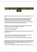 MARK 3001 Exam 3 - Grantham Latest @ 2024