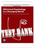 TEST BANK FOR ABNORMAL PSYCHOLOGY IN A CHANGING WORLD 11TH EDITION BY NEVID