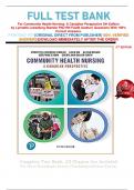 FULL TEST BANK For Community Health Nursing: A Canadian Perspective 5th Edition by Lynnette Leeseberg Stamler PhD RN FAAN (Author) Questions With 100% Correct Answers.