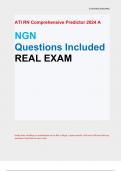 ATI RN Comprehensive Predictor 2024 A NGN Questions Included REAL EXAM