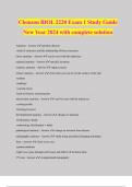 Clemson BIOL 2220 Exam 1 Study Guide New Year 2024 with complete solution