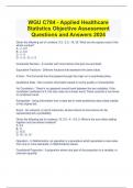 WGU C784 - Applied Healthcare Statistics Objective Assessment Questions and Answers 2024