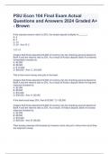 PSU Econ 104 Final Exam Actual Questions and Answers 2024 Graded A+ - Brown
