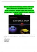 TEST BANK FOR PSYCHOLOGICAL TESTING PRINCIPLES APPLICATIONS AND ISSUES 9EDITION KAPLAN UPDATED VERSION WITH ALL CHAPTERS QUESTIONS AND CORRECT ANSWERS 100% COMPLETE SOLUTION GUARANTEED SUCCESS
