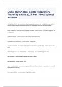  Dubai RERA Real Estate Regulatory Authority exam 2024 with 100% correct answers