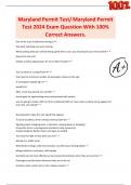Maryland Permit Test/ Maryland Permit Test 2024 Exam Question With 100% Correct Answers.