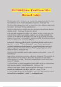 PHI2600 Ethics - Final Exam 2024 - Broward College