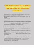 LUOA 9th Grade Health and P.E Midterm Exam Study Guide 2024 Questions and Answers Solved
