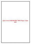  AQA A-level CHEMISTRY 7405/3 Paper 3 June 2023
