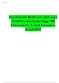 Test Bank for Beckmann and Ling’s Obstetrics and Gynecology, 9th Edition by Dr. Robert Casanova-latest-2024 