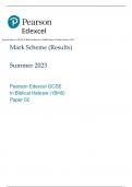 Pearson Edexcel GCSE In Biblical Hebrew (1BH0) Paper 02 Mark Scheme 2023